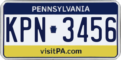 PA license plate KPN3456