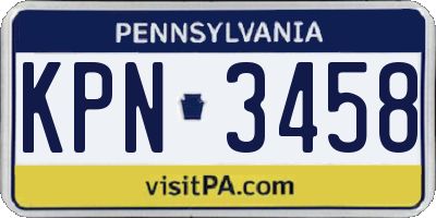 PA license plate KPN3458