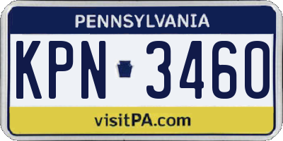 PA license plate KPN3460