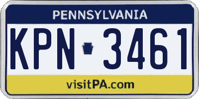 PA license plate KPN3461
