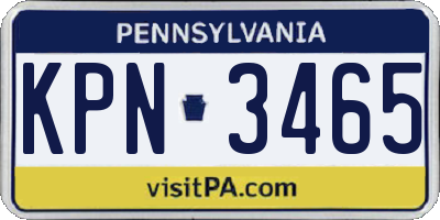 PA license plate KPN3465