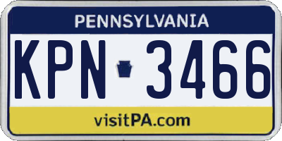 PA license plate KPN3466