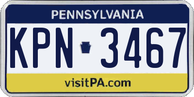 PA license plate KPN3467