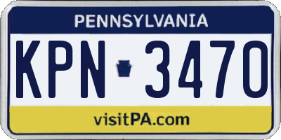 PA license plate KPN3470