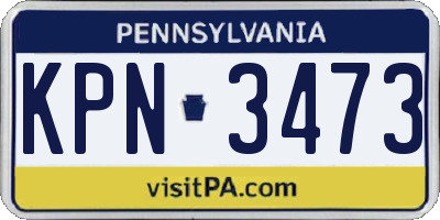 PA license plate KPN3473