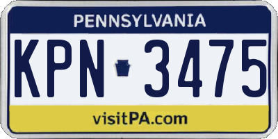 PA license plate KPN3475