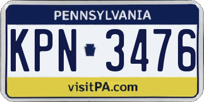PA license plate KPN3476