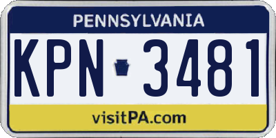 PA license plate KPN3481