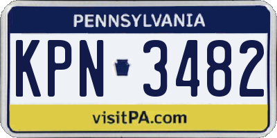 PA license plate KPN3482