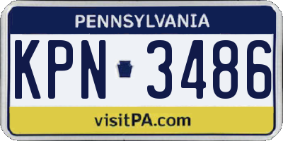 PA license plate KPN3486