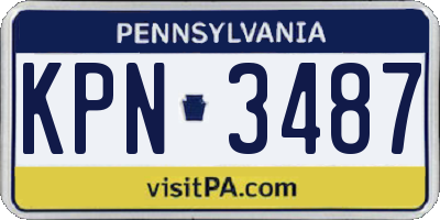 PA license plate KPN3487