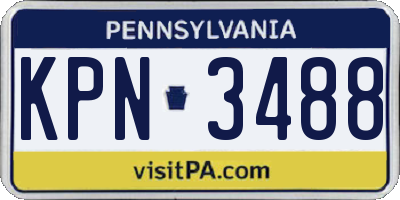 PA license plate KPN3488