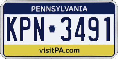 PA license plate KPN3491