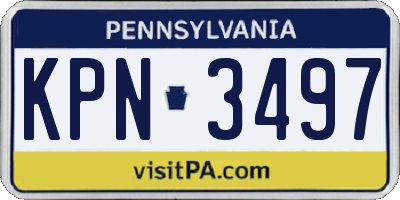 PA license plate KPN3497