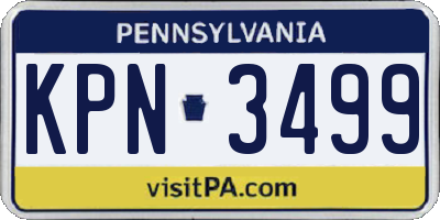 PA license plate KPN3499