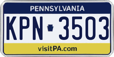 PA license plate KPN3503