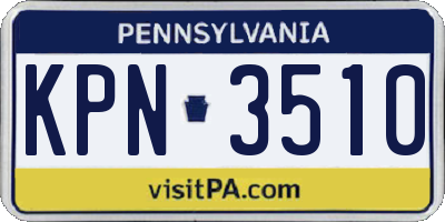 PA license plate KPN3510