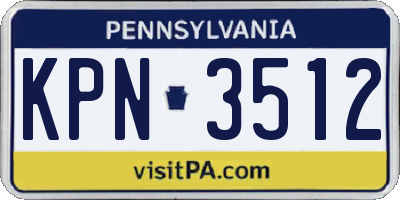 PA license plate KPN3512