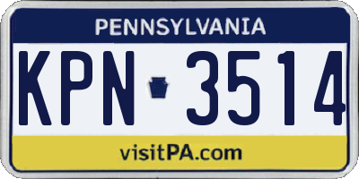 PA license plate KPN3514