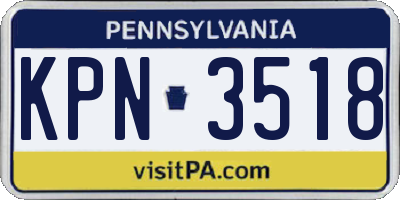 PA license plate KPN3518
