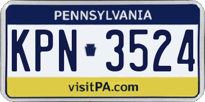 PA license plate KPN3524