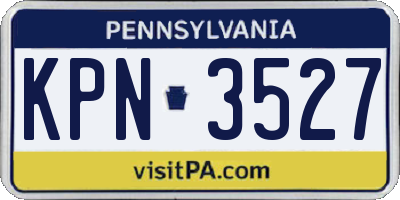 PA license plate KPN3527