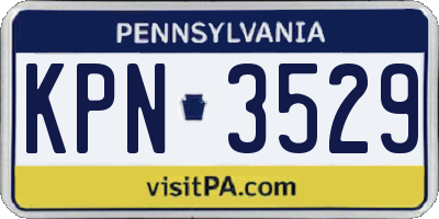 PA license plate KPN3529