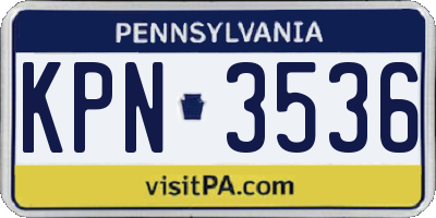 PA license plate KPN3536