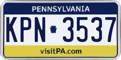 PA license plate KPN3537