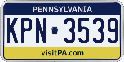 PA license plate KPN3539