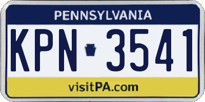 PA license plate KPN3541
