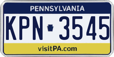 PA license plate KPN3545