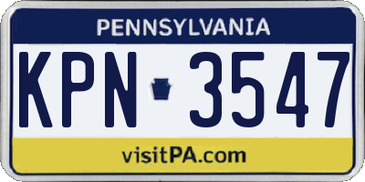 PA license plate KPN3547