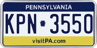 PA license plate KPN3550