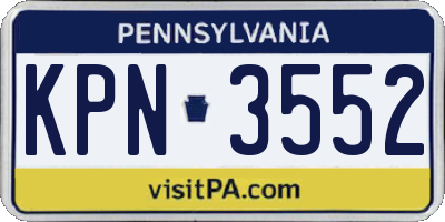 PA license plate KPN3552