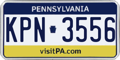 PA license plate KPN3556