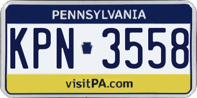PA license plate KPN3558