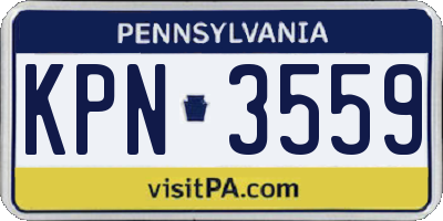 PA license plate KPN3559