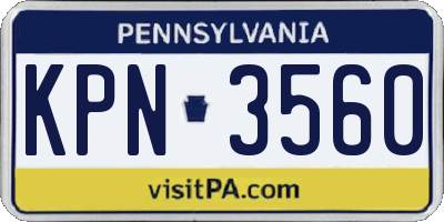 PA license plate KPN3560