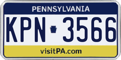 PA license plate KPN3566