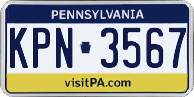 PA license plate KPN3567