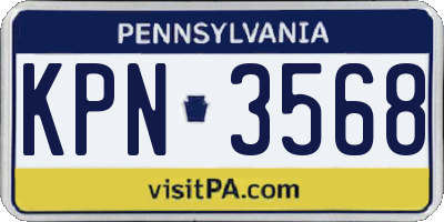 PA license plate KPN3568