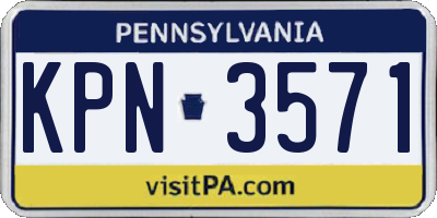PA license plate KPN3571