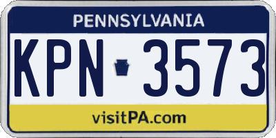 PA license plate KPN3573