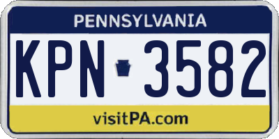 PA license plate KPN3582