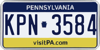 PA license plate KPN3584