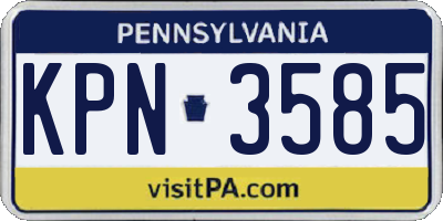 PA license plate KPN3585