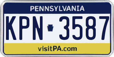 PA license plate KPN3587
