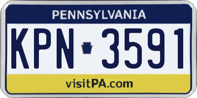 PA license plate KPN3591