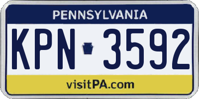 PA license plate KPN3592